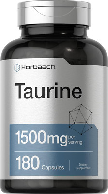 Taurine 1500Mg Capsules | 180 Count | Non-Gmo and Gluten Free Supplement
