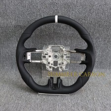 Perforated Leather Steering Wheel Wwhite Stripe Fit Ford Mustang Shellby 15-17