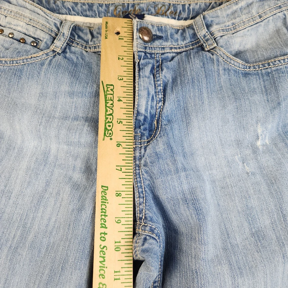 Womens Size 6 Bootcut Studded Flap Pockets Classic Y2K Avril Code Bleu Denim - Image 4 of 4