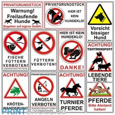 SCHILD ACHTUNG VERBOTEN TIERE PFERDE NICHT F&Uuml;TTERN KEIN HUNDEKLO AluVerbund 3mm+