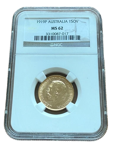 Australia 1919P Gold 1 Sovereign NGC MS62 George
