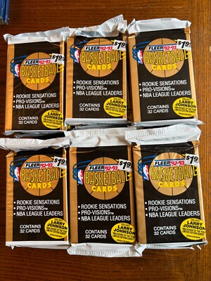 (6) 92-93 Fleer Basketball Jumbo Packs !!  Jordan, Shaq, Bird ??  32 Cards/Pack