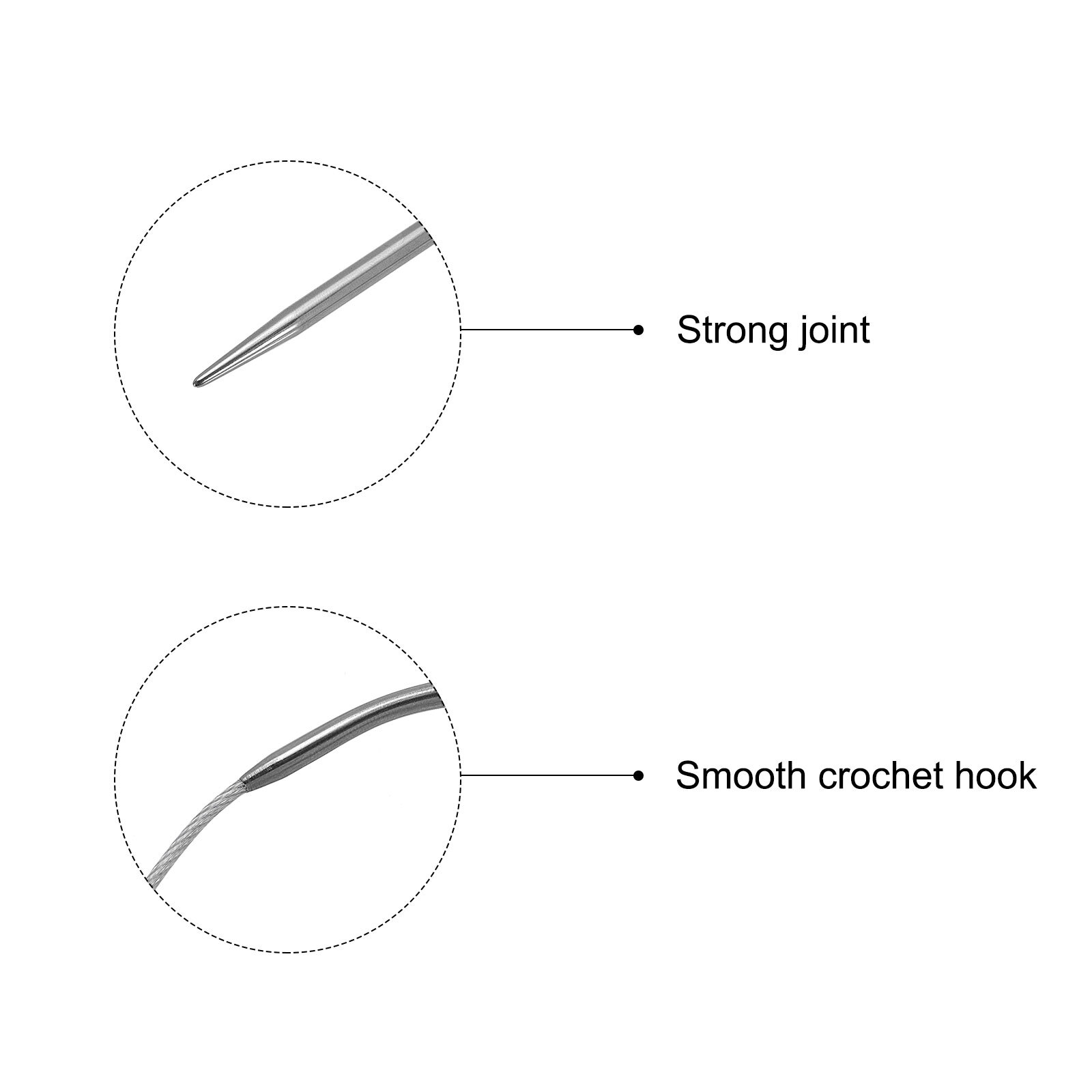 Circular Knitting Needles Round Stainless Steel Needle 47.64 Inches 3