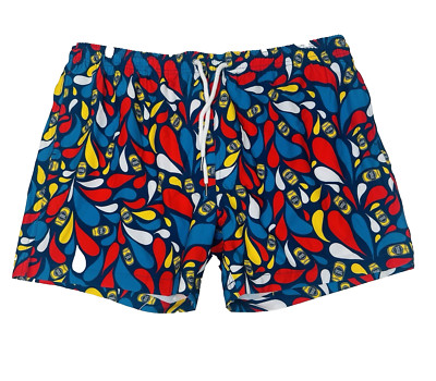 NEW Shinesty Men's Samuel Adams Summer Ale Draw String Swim Trunks Multicolor XL