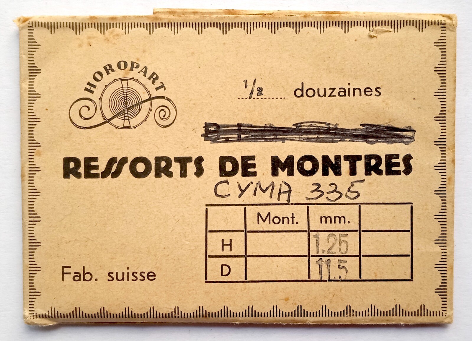 Cyma 335 Mainspring Replacement Part 125x11.5 1X1 Watch Component  