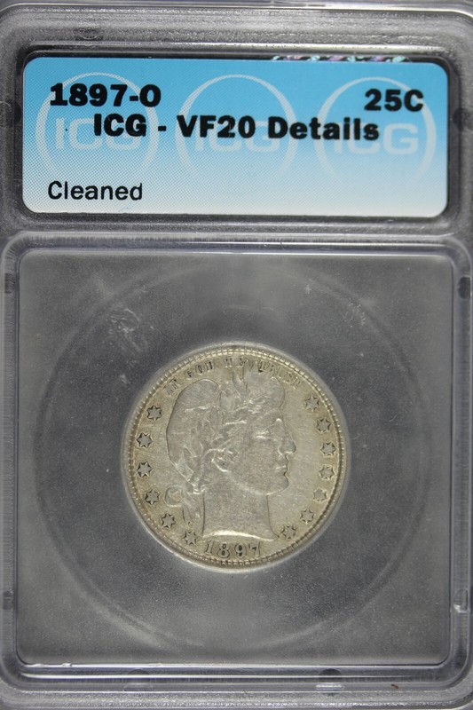 1897 - O VF20 DETAILS (CLEANED) Barber Quarter!!  #B21577