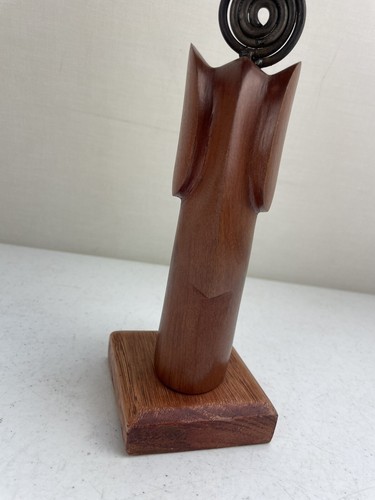 CARVED Wooden Elephant Pillar Candle Holder 23.5 CM HIGH - VGC - Picture 10 of 15
