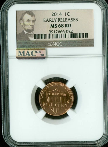 2014 SHIELD LOGO CENT  NGC MS68 RED ER PQ MAC FINEST REGISTRY SPOTLESS *