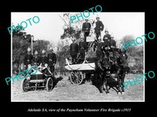 OLD POSTCARD SIZE PHOTO OF ADELAIDE SA THE PAYNEHAM FIRE BIGADE c1915 1