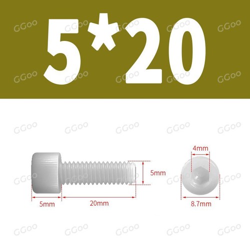 M3 M4 M5 M6 M8 M10 M12 Cap Head Screws Hex Socket Allen Key Bolts Nylon DIN 912 - Picture 29 of 89