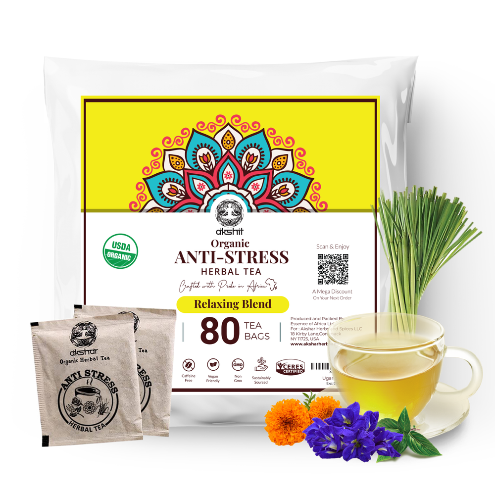 Anti Stress Tea - 80 Tea Bags, Stress Relief Tea, Herbal Holy Basil Tea Blend