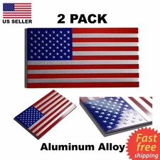 2Pack 3D METAL American Flag Sticker Decal Emblem For Truck Universal Car New
