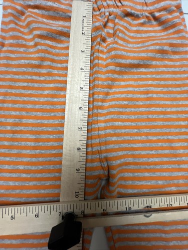 Oshkosh Pajama Pants Boys Size 8 Orange Gray Striped with navy cuffs - Picture 5 of 12