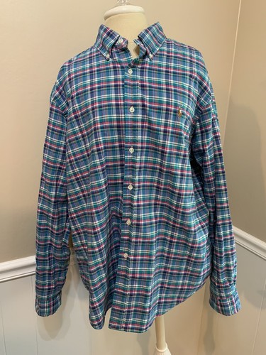 Camicia Ralph Lauren vestibilità classica blu rosa acqua a quadri 100% cotone con bottoni XL - Foto 3 di 12
