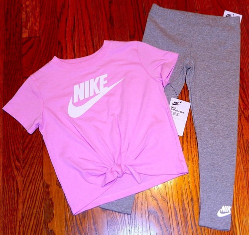 NIKE SPORT AUTHENTIC TODDLERS GIRLS NEW ORIGINAL 2Pc LEGGINGS SET Size 6X, NWT - Picture 1 of 3