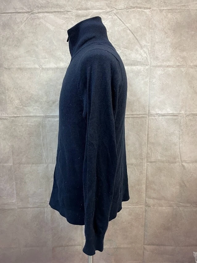 Perry Ellis Men's Full Zip Cardigan Dark Blue Merino Blend Size M - Image 2 of 4