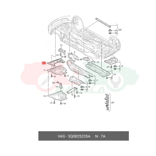 Front Undercar Splash Shield/Radiator Support Lower Cover Fit VW Audi 5Q0825235A - Image 2 of 4