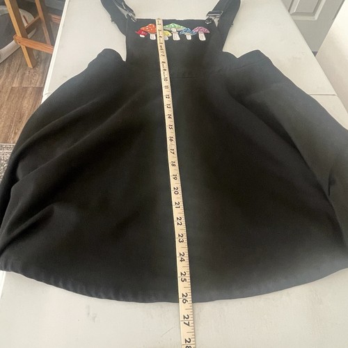 Hot Topic Vestido Falda Negro Bordado Arco Iris Champiñón Gótico Mediano Mono - Imagen 13 de 13