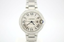 CARTIER BALLON BLEU 33MM AUTOMATIC STEEL DIAMOND ENCRUSTED WATCH REF:WSBB0044 3