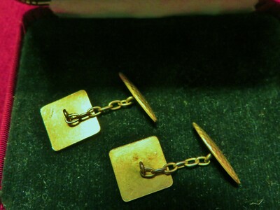 Boutons De Manchettes Anciens Art Déco - Plaqué Or Laminor, Martelé, état Neuf