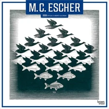 M.C. Escher OFFICIAL | 2026 12x24" Square Wall Calendar | Plastic-Free