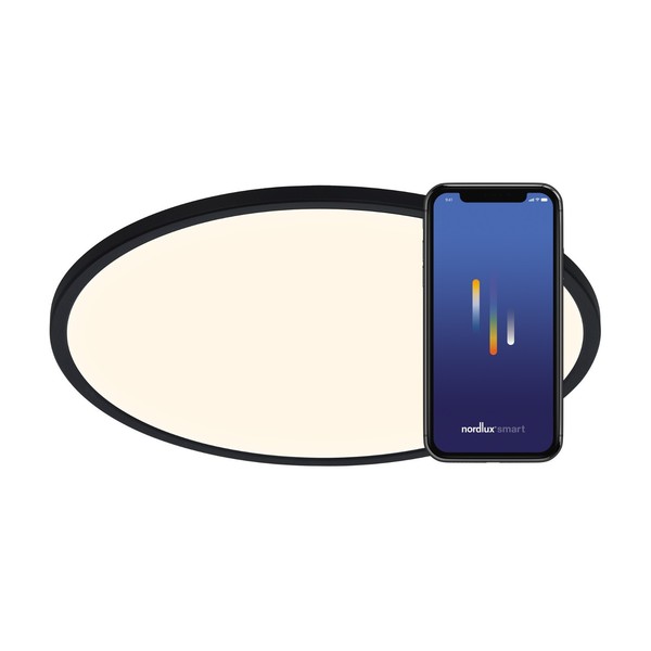 Nordlux | Oja Smart 29 | Deckenleuchte | Schwarz | 1600 Lm | 15 W | 2700K-6500K-image