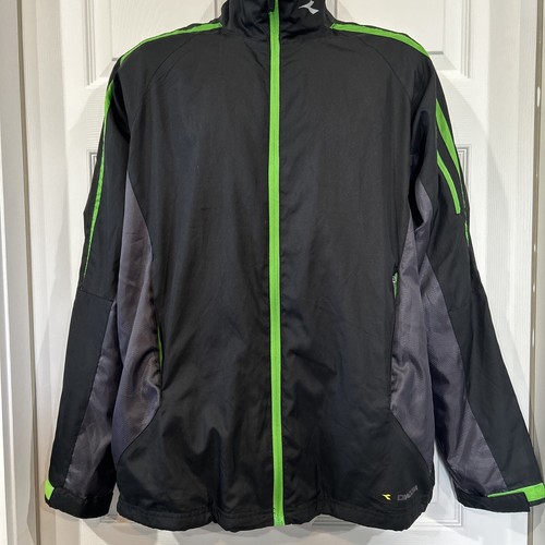 Diadora, Diadora Windbreaker Vintage Running Training Track Jacket Reflective Men's L