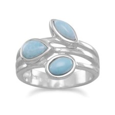 Multishape Larimar Ring 925 Sterling Silver