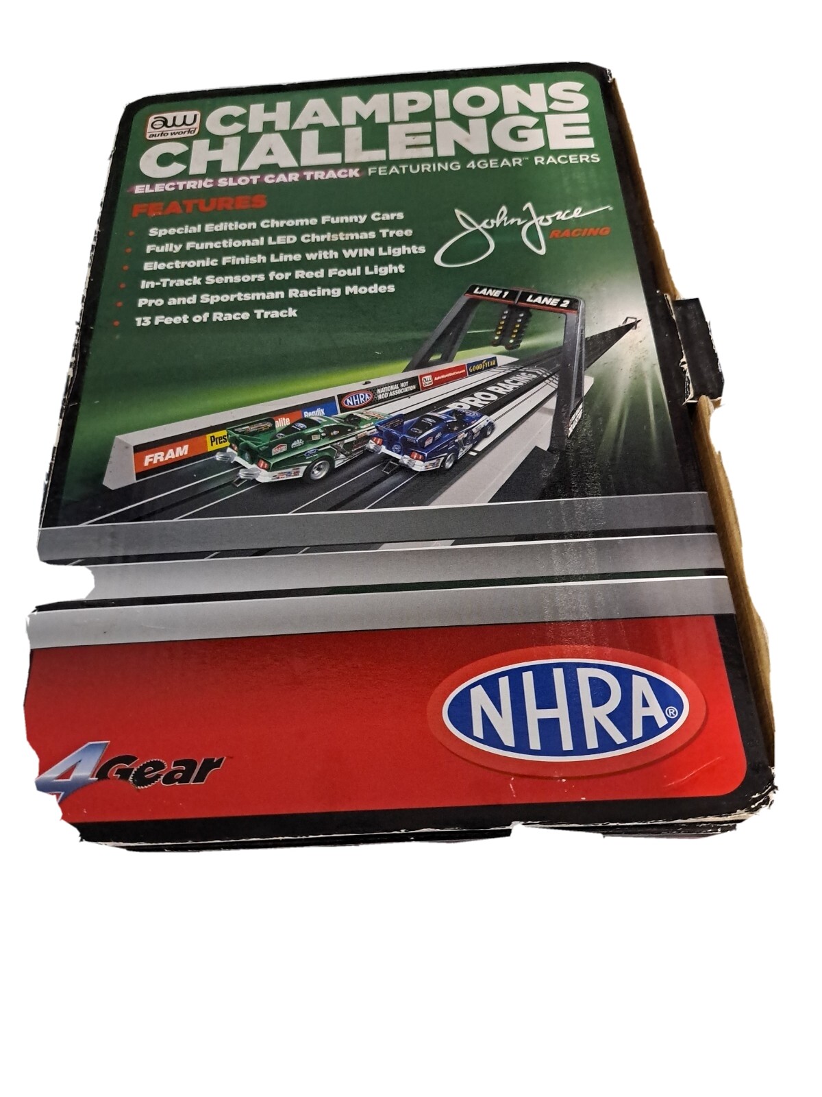 Nhra Drag Racing Slot Car Set John Force By Auto World 1/64 Champions