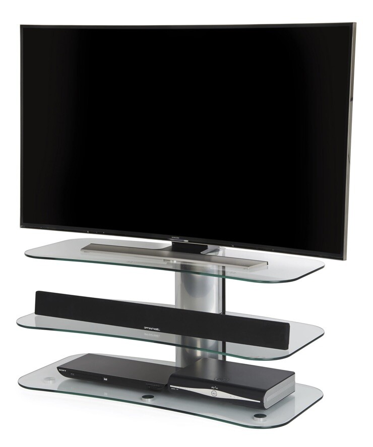 Tv Units, Off The Wall Skyline ARC1000 Silver TV Stand Curved up to 55"Rrp £320