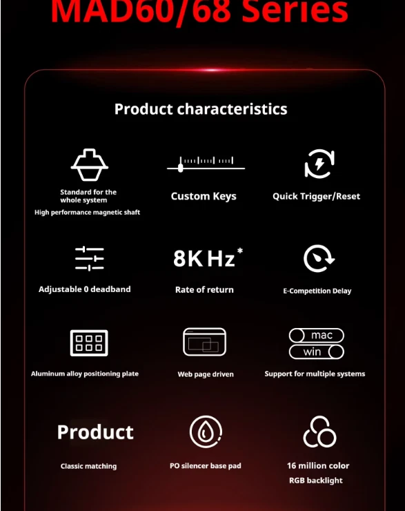 Magnetic Switch Wired Mechanical Gaming Keyboard for Enhanced Computer Performance