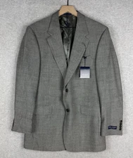 Daniel Cremieux Jacket Mens 39R Black Herringbone Blazer Wool Made USA NEW