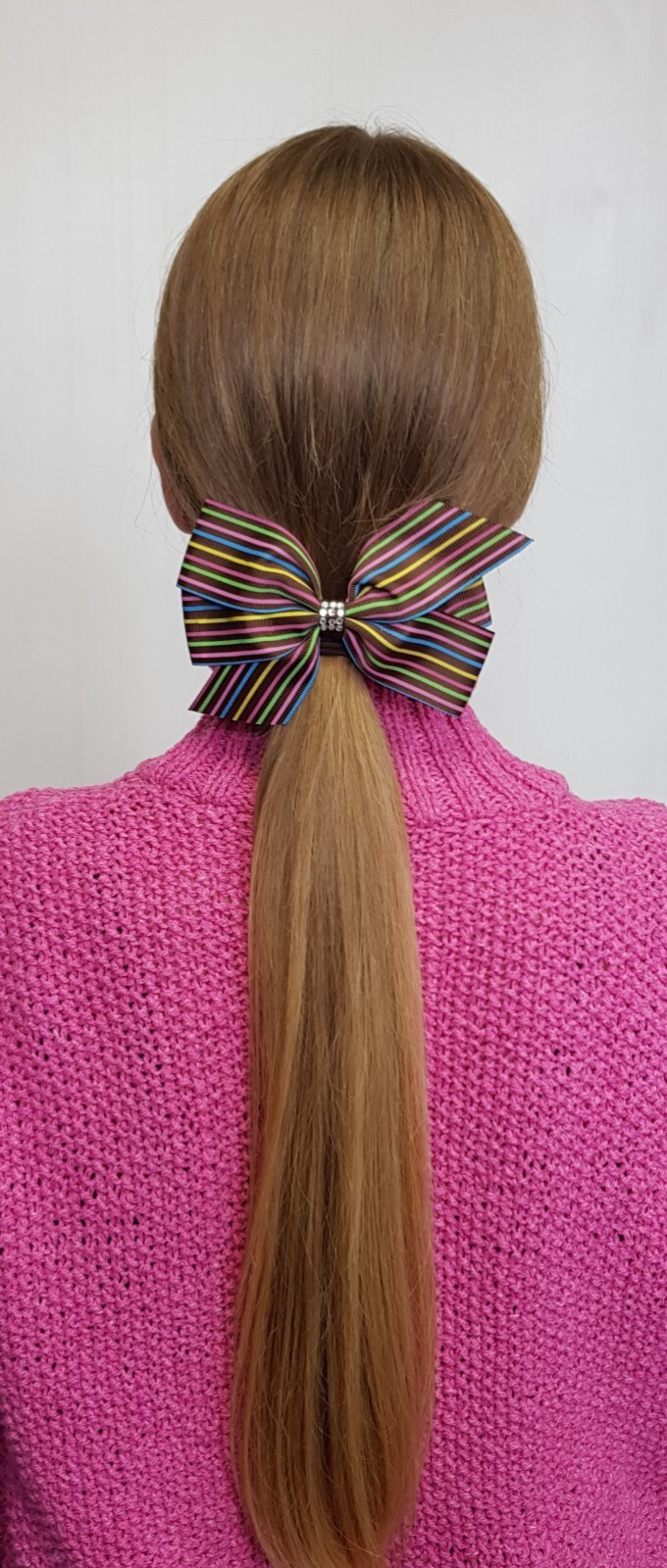 New Claire's Girls Women's Hair Clip Barrette Multicolor Striped Big