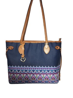 BRIGHTON BRINLEY CASABLANCA JEWEL COLLECTION COATED CANVAS TOTE HANDBAG MRP $320