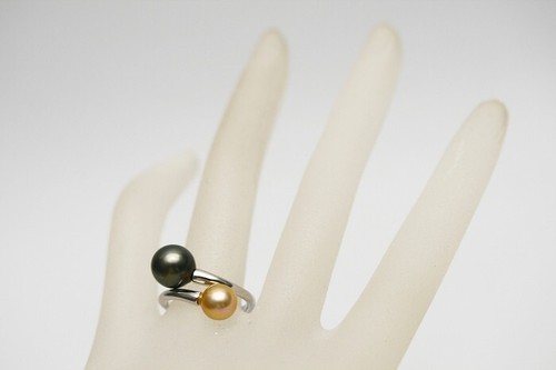 Tahiti, Akoya Perlen Ring 7,5-9,0 mm Mehrfarbig Silberring - Bild 5 von 5