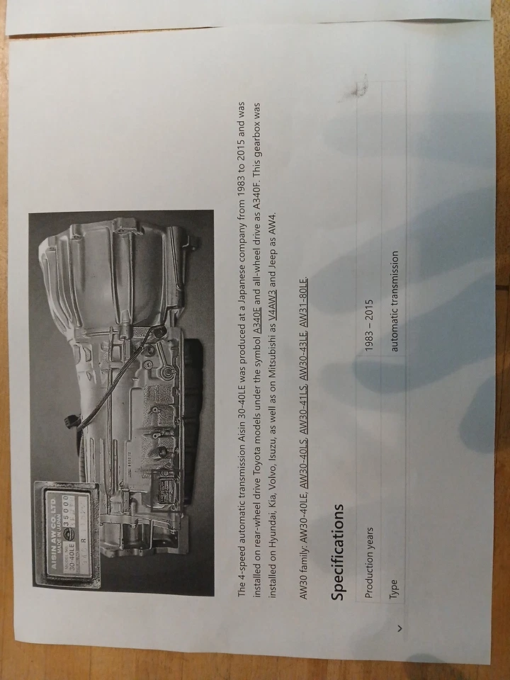 Toyota automatic transmission read compatability in photo - Image 2 of 4