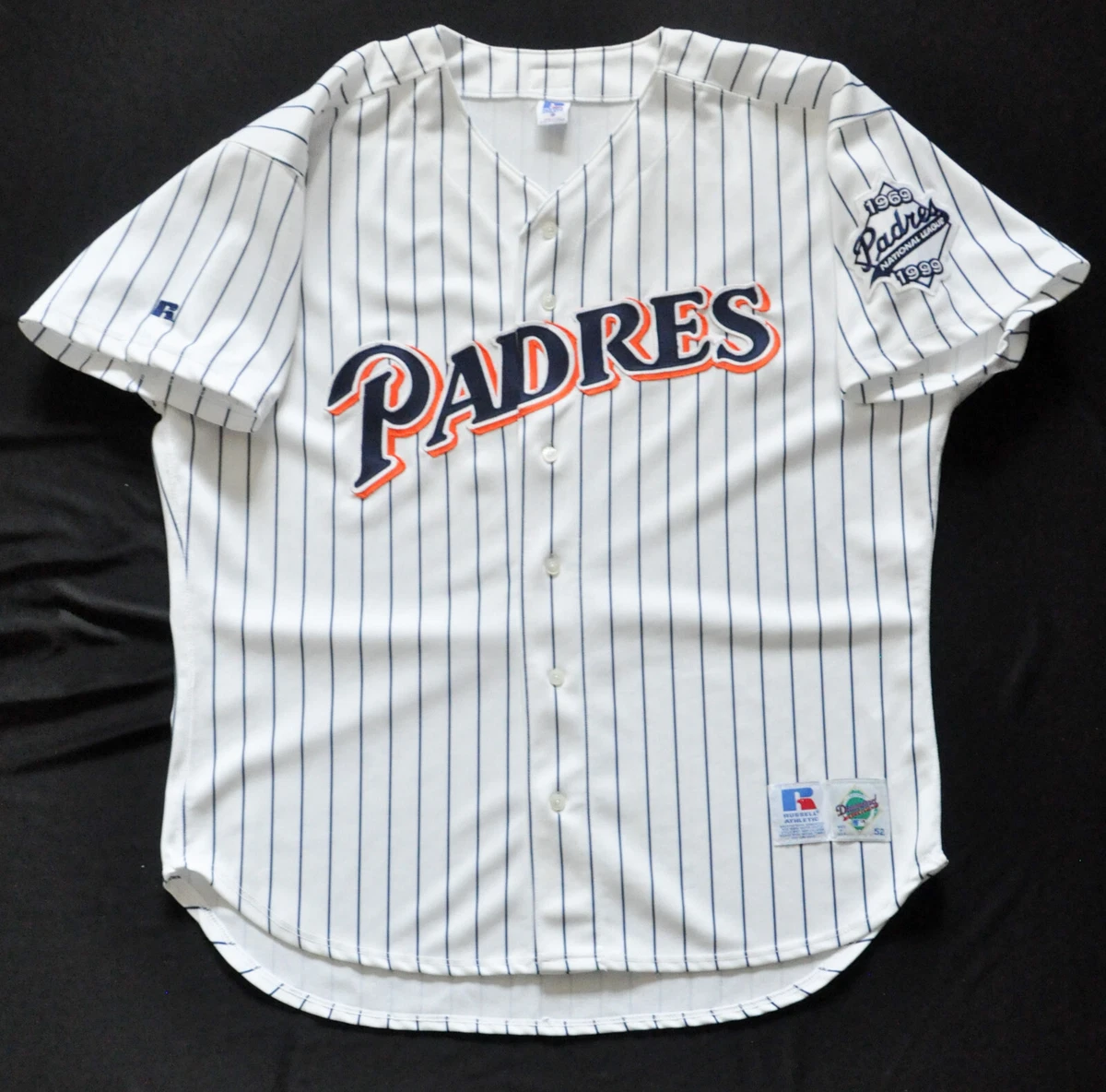 SAN DIEGO PADRES BLANK JERSEY PINSTRIPE RUSSELL AUTHENTIC SEWN 52 2XL GWYNN  40TH