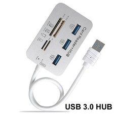 Aluminum 3 Port USB 3.0 Hub MS SD M2 TF Multi-In-1 Memory Card Reader Adapter
