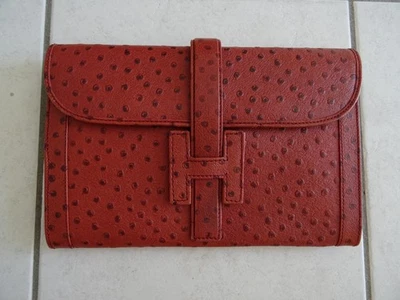 Sac Pochette de Soirée Logo " H " Cuir Surpiqué Vintage - Photo 1/4