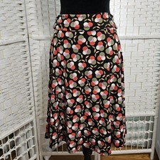 Lularoe Azure Black With Red Green White Circles Pull On A-line Skirt