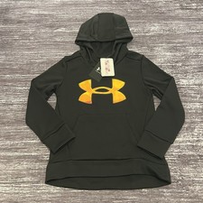 NWT Under Armour Youth Girls Fleece Black Iridescent Hoodie Size Youth Small