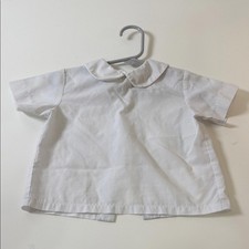 Classic White Peter Pan Collar Short Sleeve Top for Kids