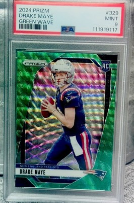 Drake Maye PSA GRADED ROOKIE RC PRIZM REFRACTOR INVESTMENT CARD SSP  PATRIOTS