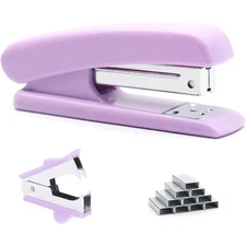 Desktop Stapler Purple 25 Sheet Capacity Heavy Duty with 1000 Staples and Staple