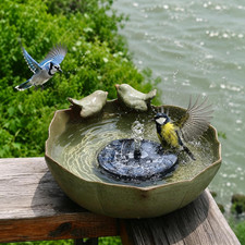 Baño para Pájaros con Fuente Solar Burbujeador, Fuente Solar para Baño para Pájaros de 10.1" para Outdoo