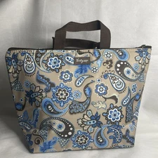 Thirty One Peacock Paisley “ HBC” Thermal Insulated Lunch Date Tote Bag Pouch