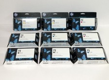 Cartuchos de tinta originales HP 72 DesignJet 130 ml juego de 9 SELLADOS caducados 21-23