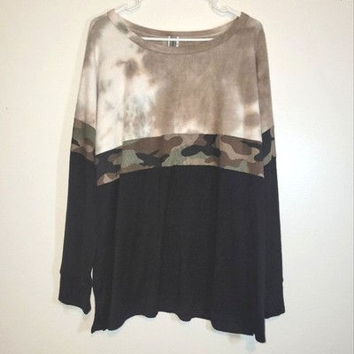 Honeyme Curvy Tie Dye Camo Sweater XXXL