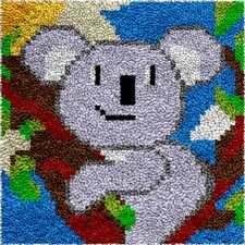 Koala Bear Latch Hook Kits Rug for Kids Printed Canvas Onesize, Multicolored
