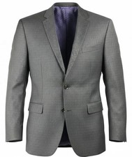 TED BAKER Endurance Dark Gray Men 46L Check Wool Blazer Coat Jacket